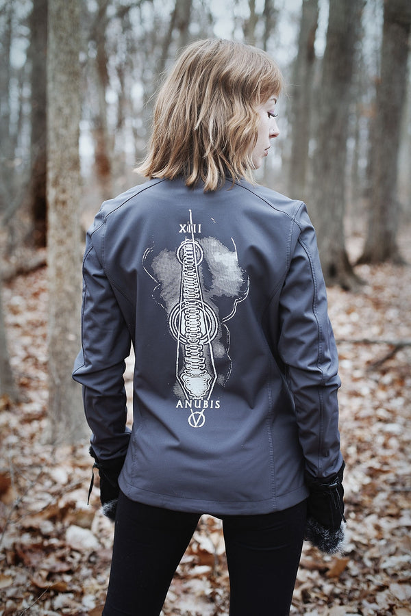 TOTEM 'Anubis' women's jacket in battleship grey back view on model