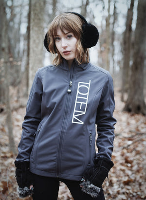TOTEM 'Anubis' women's jacket in battleship grey front view on model