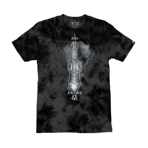 TOTEM 'Anubis' short sleeve t-shirt in red and black tie-dye