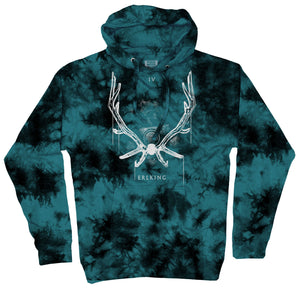 TOTEM 'Erlking' pullover hoodie in teal tie-dye