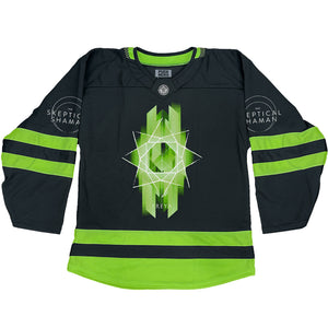 TOTEM 'Freya' hockey jersey in black and neon green front view