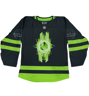 TOTEM 'Freya' hockey jersey in black and neon green front view