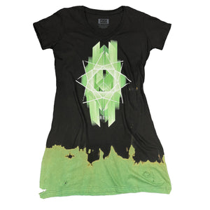 TOTEM 'Freya' short sleeve, hand tie-dyed, distressed tee dress front view