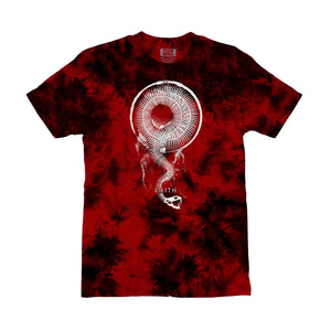 TOTEM 'Lilith' short sleeve t-shirt in red and black tie-dye
