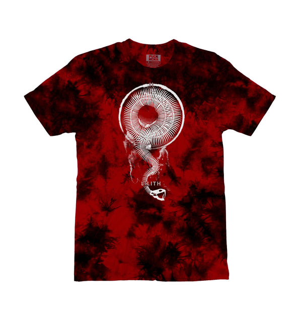 TOTEM 'Lilith' short sleeve t-shirt in red and black tie-dye