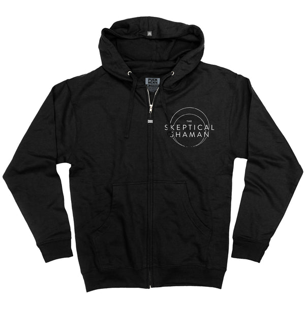 TOTEM 'Logo' full zip hoodie in black front view