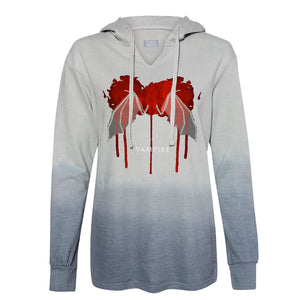 TOTEM 'Vampire' light-weight pullover hoodie in grey ombré