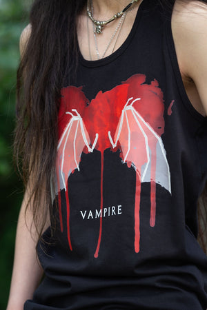 TOTEM 'Vampire' tank top in black on model close up