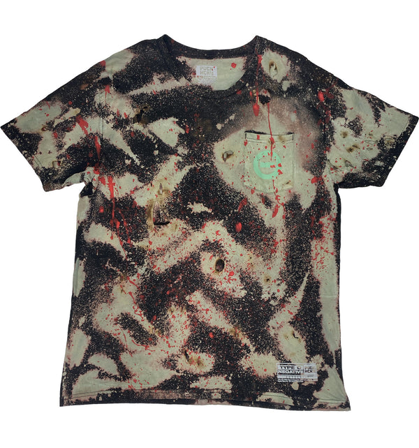 TYPE O NEGATIVE 'BLOODY KISSES - BLOOD AND FIRE'&nbsp;limited edition short sleeve tie-dye hockey t-shirt front view