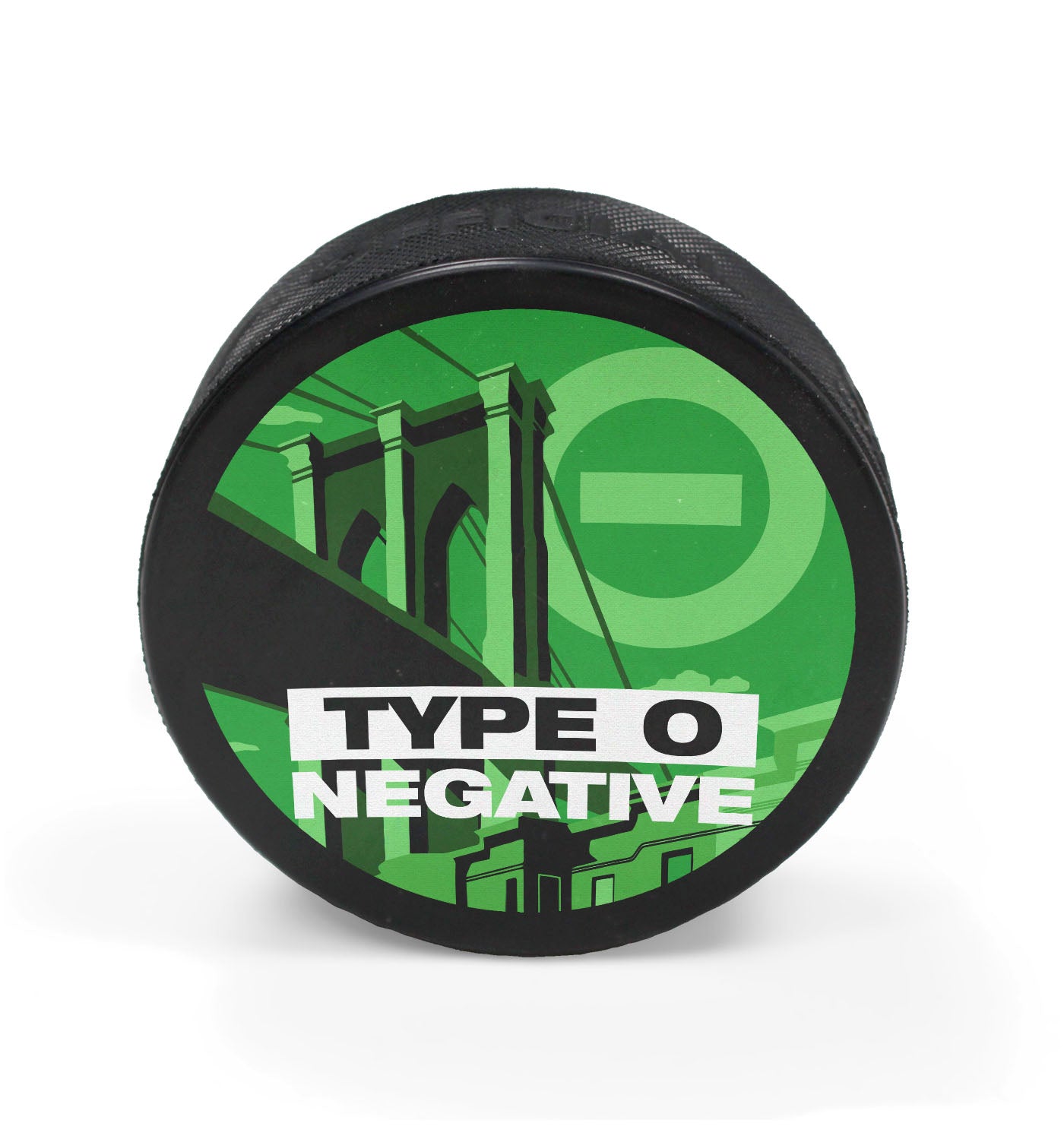 TYPE O NEGATIVE 'BRIDGE' limited edition hockey puck front view