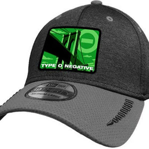 TYPE O NEGATIVE 'BRIDGE' stretch fit hockey cap in grey front view