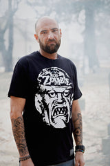 ROB ZOMBIE 'SKATERBEAST' short sleeve hockey t-shirt in black front view on model