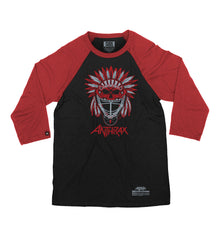 ANTHRAX 'BRAVE AND MIGHTY' hockey raglan in black with red sleeves