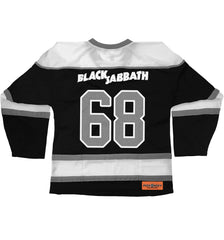 BLACK SABBATH ‘CHILDREN OF THE RINK’ hockey jersey in black, white, and grey back view