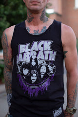 BLACK SABBATH ‘CHILDREN OF THE RINK’ hockey tank top in black front view on male model