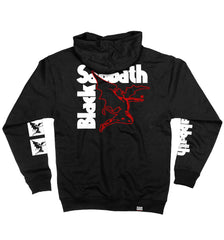 BLACK SABBATH ‘IRON MAN’ full zip hockey hoodie in black back view