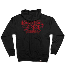 CANNIBAL CORPSE 'SKATIN' BACK TO LIFE' full zip hockey hoodie in black back view