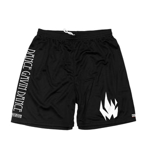 DANCE GAVIN DANCE 'MIDNIGHT CRUSADE' mesh hockey shorts in black