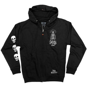 GOJIRA 'THE SHOOTING STAR' full zip hockey hoodie in black front view
