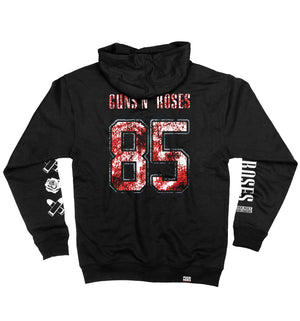 GUNS N' ROSES 'THE KINGS' full zip hockey hoodie in black back view