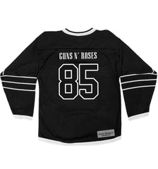 GUNS N' ROSES 'WORLDWIDE' DELUXE hockey jersey in black and white back view'