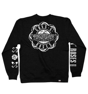 GUNS N' ROSES 'WORLDWIDE' crewneck hockey sweatshirt in black back view