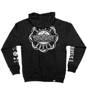 GUNS N' ROSES 'WORLDWIDE' full zip hockey hoodie in black back view