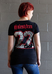 HALESTORM 'WICKED WAYS' women's short sleeve hockey t-shirt in black back view on model
