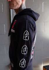 HALESTORM 'WICKED WAYS' full zip hockey hoodie in black side view on model