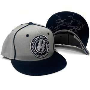MESHUGGAH 'BOLT' limited edition autographed snapback hockey cap in grey with black accents