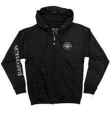 MESHUGGAH 'CHAOSPHERE' full zip hockey hoodie in black front view