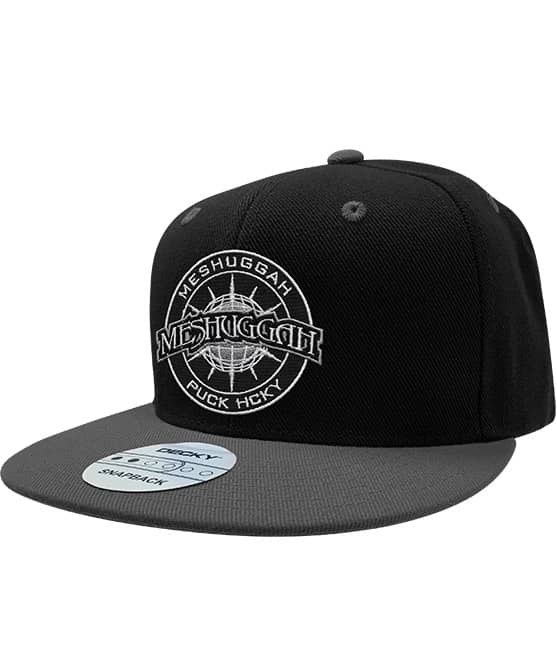 MESHUGGAH 'CHAOSPHERE' flat bill snapback hockey cap in black with grey bill