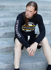 MESHUGGAH 'KNÖVELMETAL' long sleeve hockey t-shirt in black on model