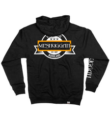 MESHUGGAH 'KNÖVELMETAL' full zip hockey hoodie in black back view