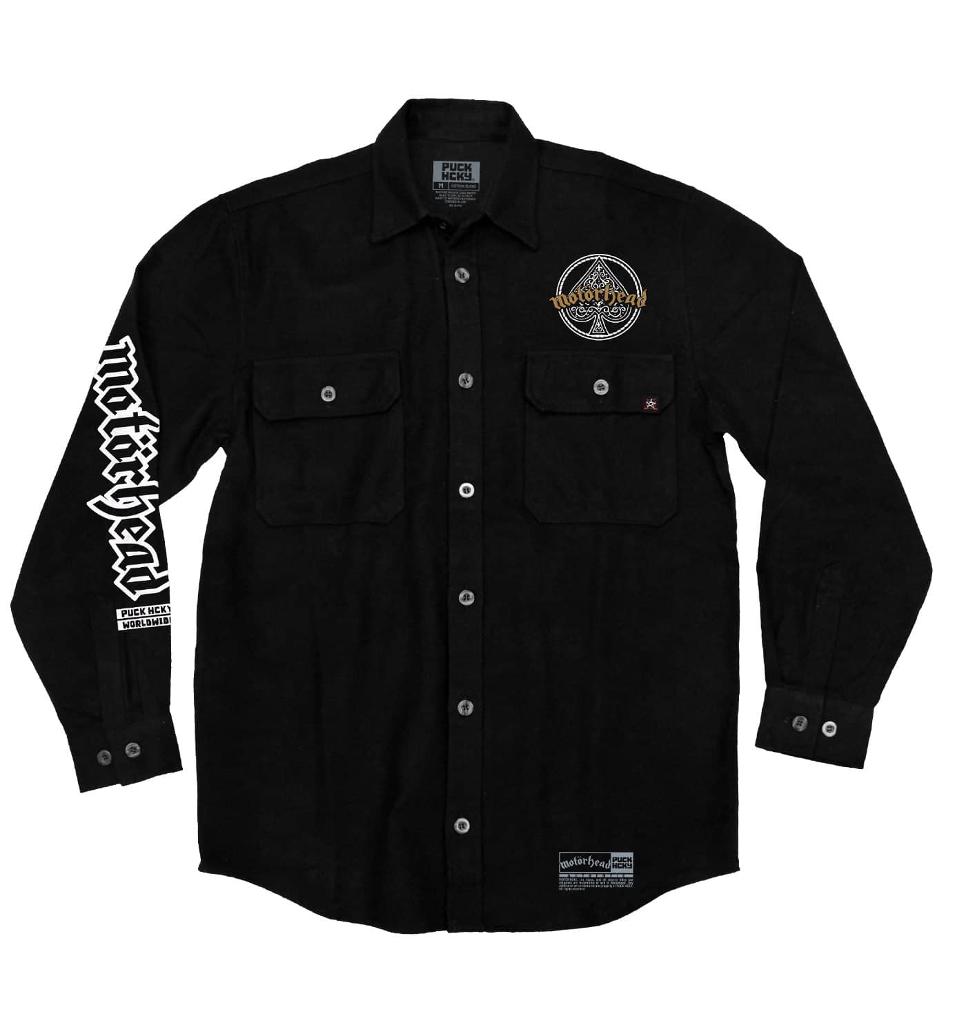 MOTÖRHEAD 'ACE OF SPADES' hockey flannel in black front view