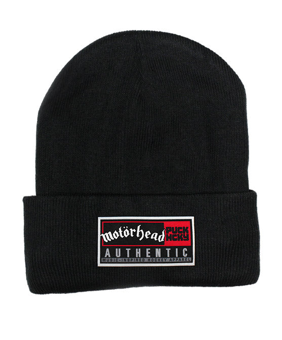 MOTÖRHEAD 'TOASTY TOQUE' jersey-lined, cuffed knit hockey hat in black