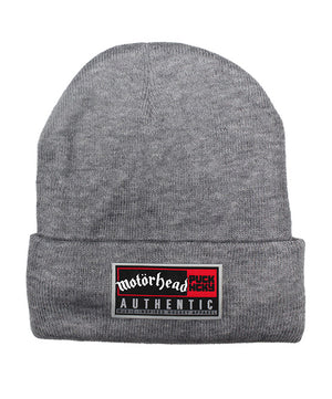 Motorhead 'TOASTY TOQUE' jersey-lined, cuffed knit hockey hat in heather grey