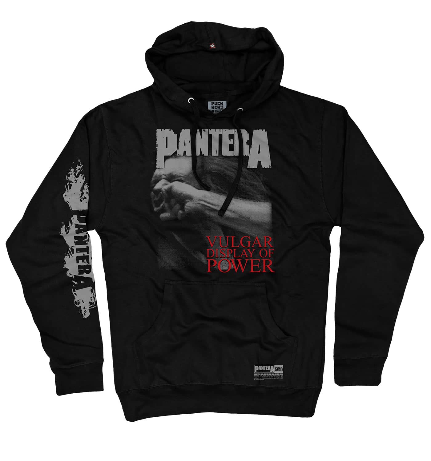 PANTERA 'A VULGAR DISPLAY' pullover hockey hoodie in black front view
