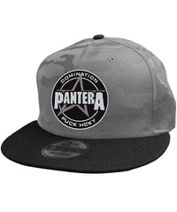 PANTERA 'LET'S DOMINATE' snapback hockey cap in grey camo with black brim