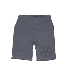 PUCK HCKY ‘PENTASTICK’ women's high-waisted bike shorts in storm grey front view