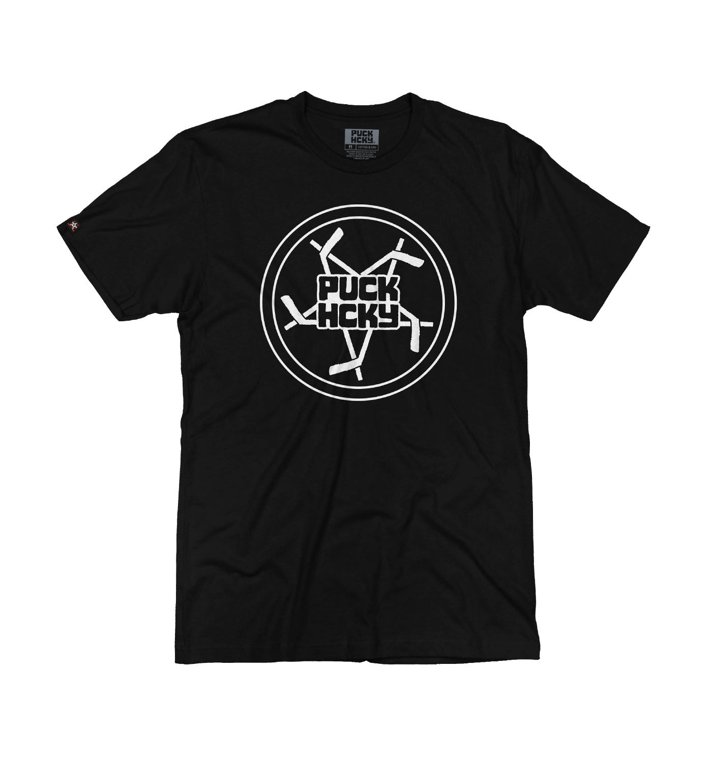 PUCK HCKY 'PENTASTICK' short sleeve hockey t-shirt in black