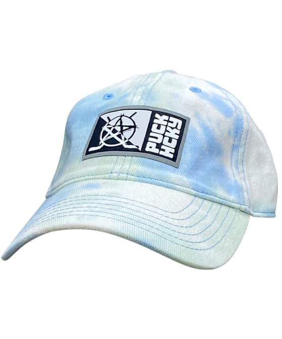 PUCK HCKY 'SLICED AND STACKED' tie-dyed hockey Dad hat