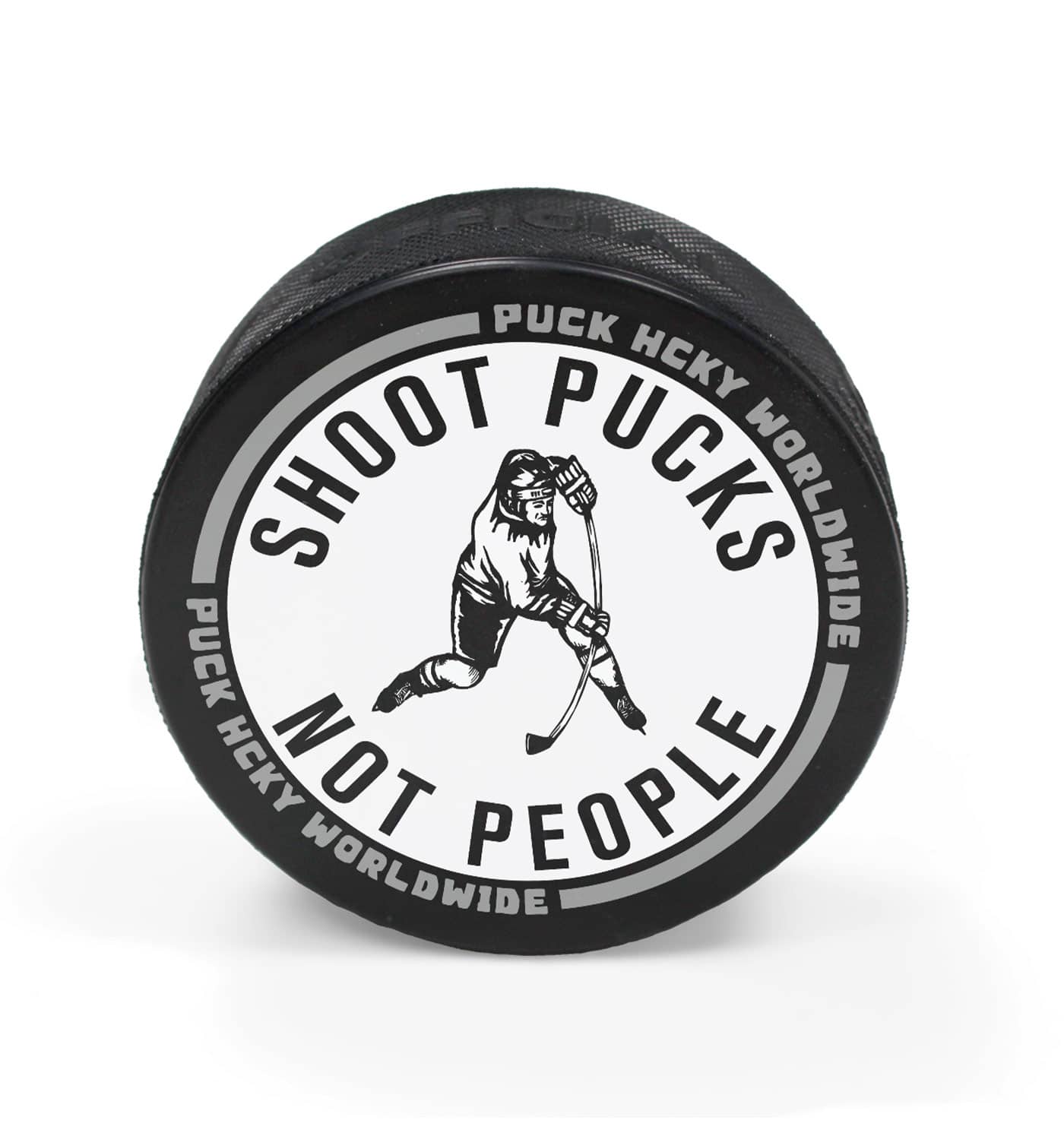Pinterest Puck PUCK HCKY 'Shoot Pucks Not People - The Big Skate' Limited Edition Hoc