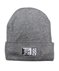 PUCK HCKY 'TOASTY TOQUE' jersey-lined, cuffed knit hockey hat in heather grey