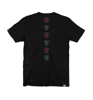 PUCK HCKY 'VAPORWAVE' short sleeve hockey t-shirt in black back view