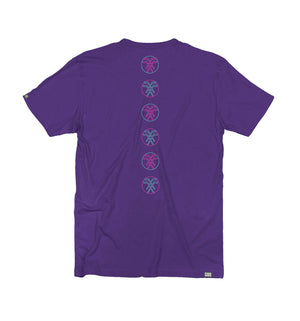 PUCK HCKY 'VAPORWAVE' short sleeve hockey t-shirt in purple back view