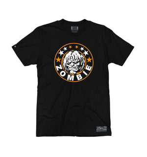 ROB ZOMBIE 'MARS NEEDS HCKY' short sleeve hockey t-shirt in black front view