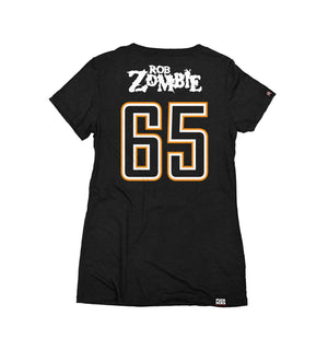 ROB ZOMBIE 'MARS NEEDS HCKY' women's short sleeve hockey t-shirt back view