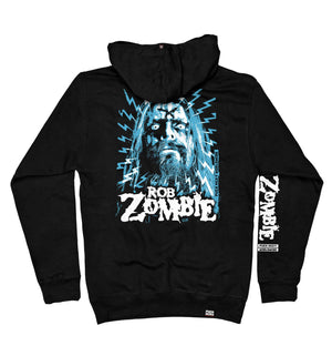ROB ZOMBIE 'SKATANIC' pullover hockey hoodie in black back view