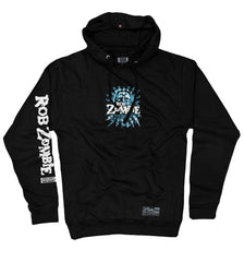 ROB ZOMBIE 'SKATANIC' pullover hockey hoodie in black front view